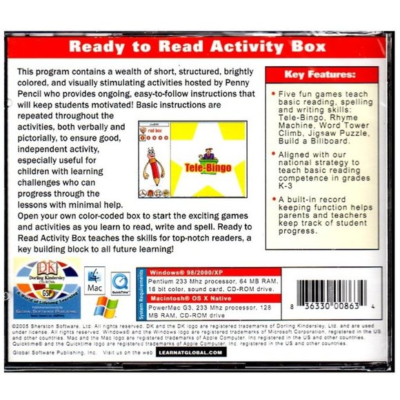 DK: Ready To Read! Activity Box (Ages 6-7) (CD, 2005) Win/Mac -NEW in Jewel Case - Picture 2 of 2